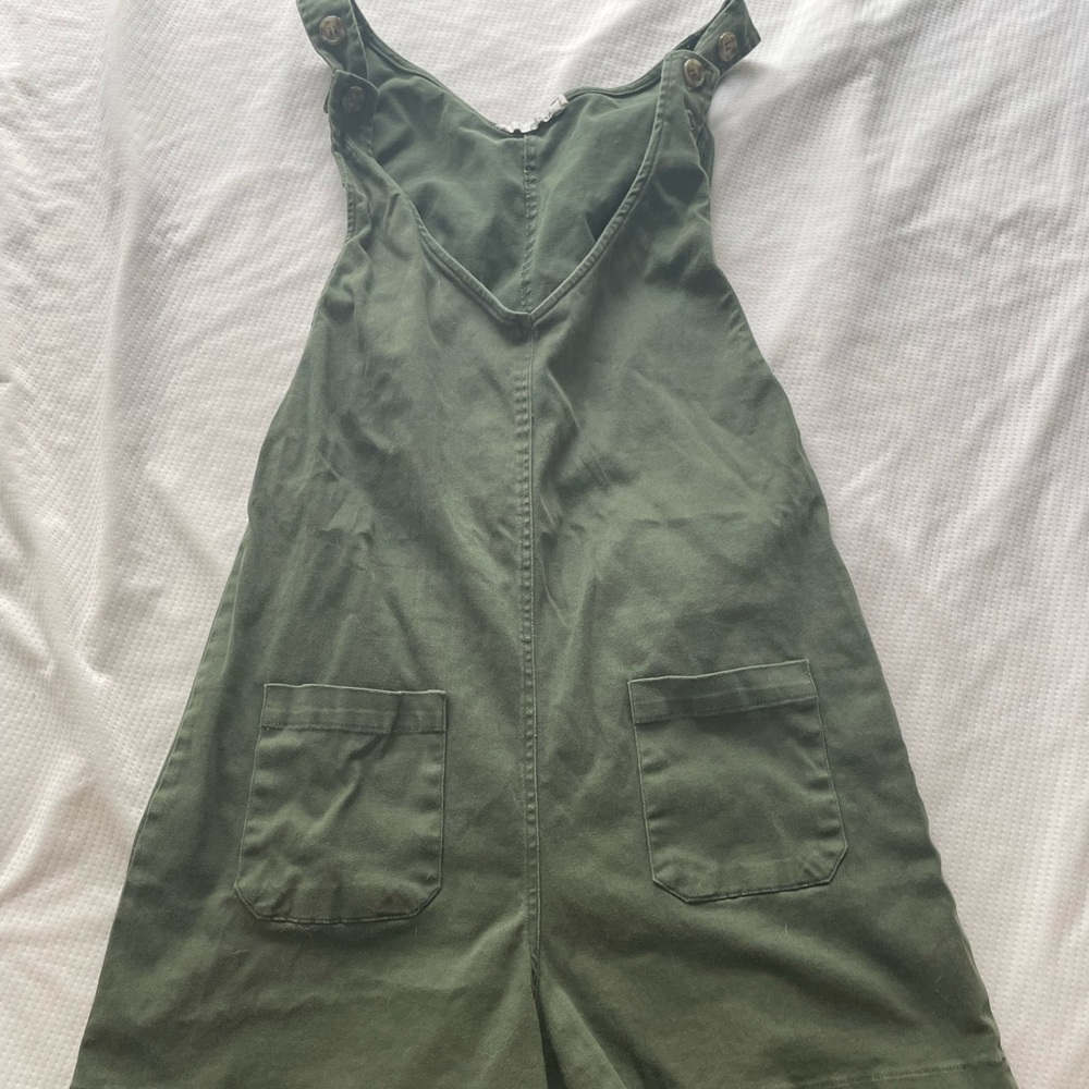 Olive Overalls- Shorts